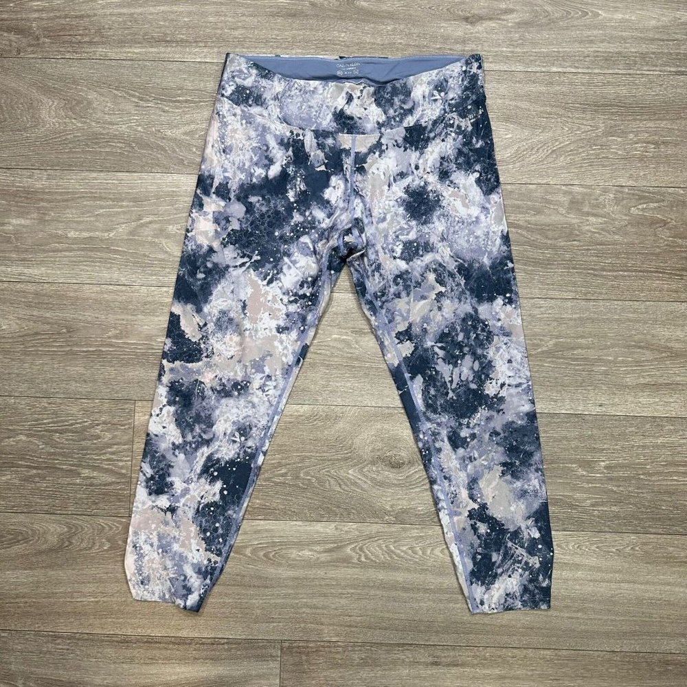 Calvin Klein Womens Performance Wick Leggings Blue Water Color Active Capri XL‎